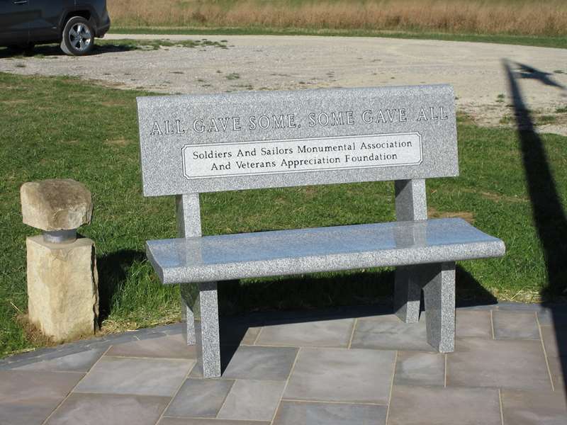 Memorial built by the Veterans Appreciation Foundation at Straker Lake at the Wilds.