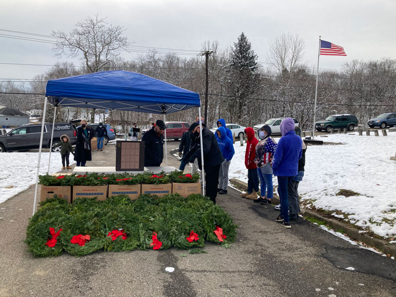 Wreaths placed at Greenwood Cemetary in honor of our Veterans